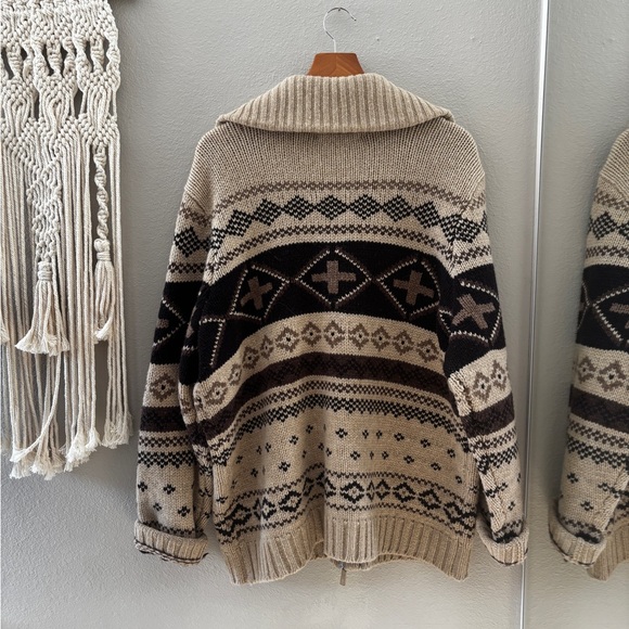 Ralph Lauren Men's Patterned Zip-Up Sweater - Beige and Brown - Picture 5 of 5